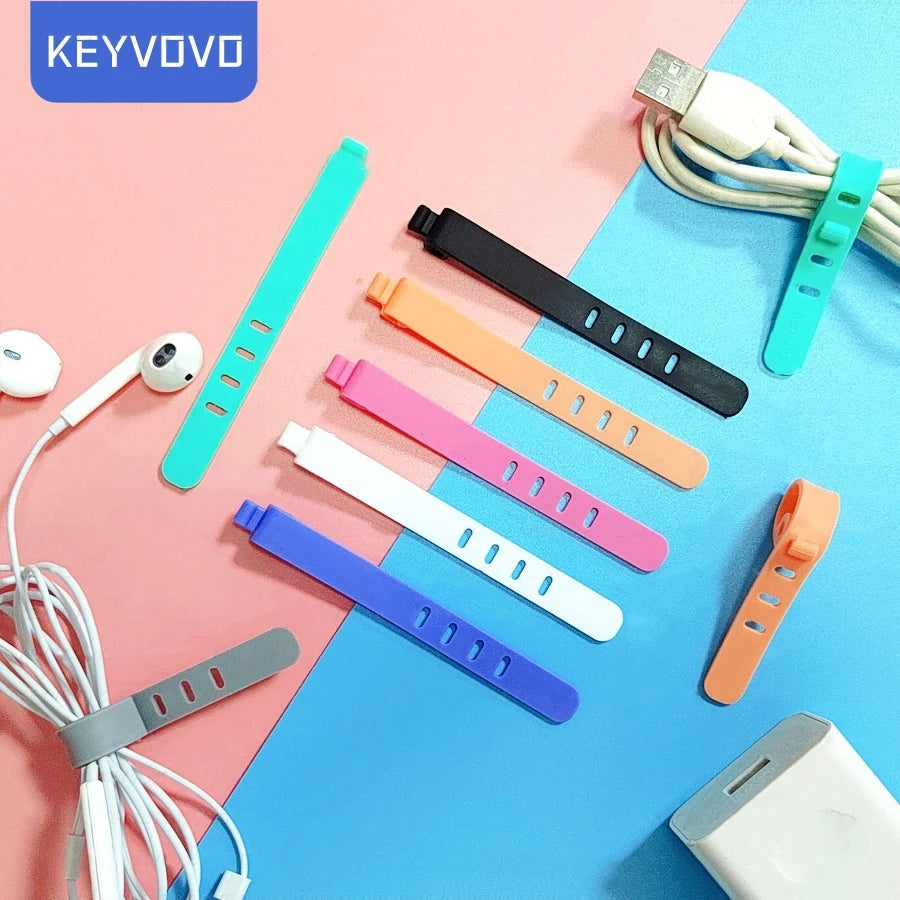4-20pcs Silicone Cable Winder Organizer Earphone Clip Phone Charging Wire Cord Management Buckle Straps Line storge Holder Clips Zpaxo
