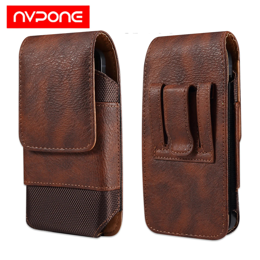Universal Leather Men Waist Bag Mobile Phone Holster Pouch Iphone