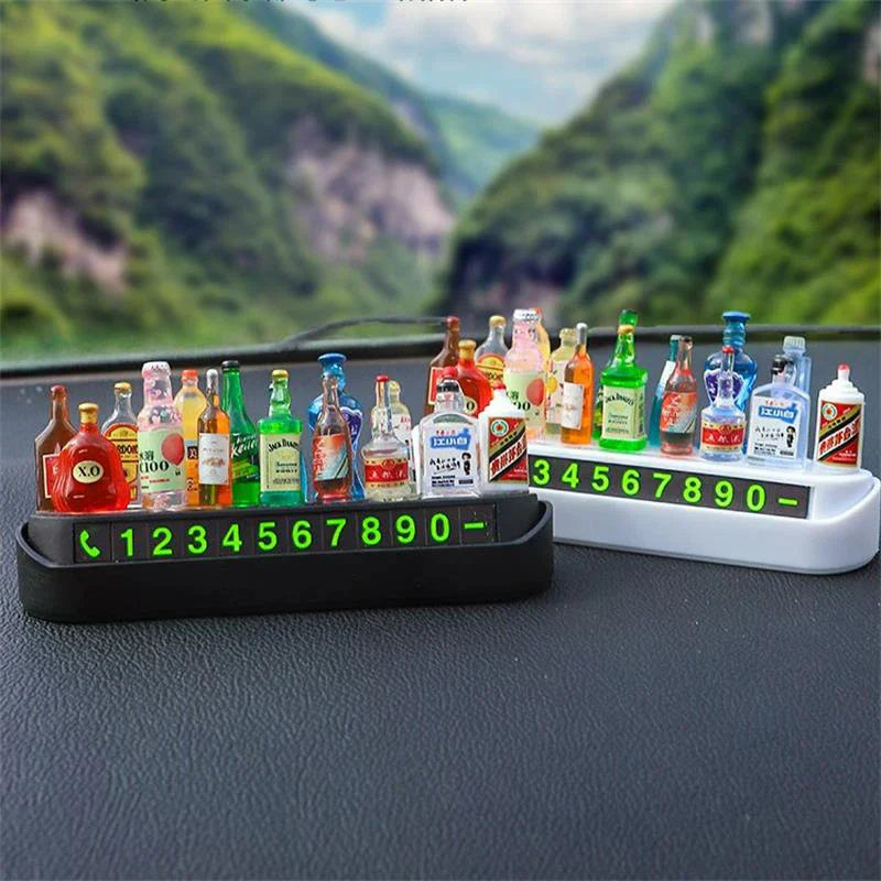 DIY Wine Bottle Parking Card – Phone Number Display Plate