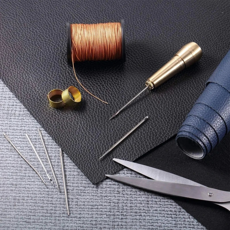 Copper cone with three replacement needles for shoe repair, shoe sole tool, shoe cone, straight hook bending needle, thousand th Zpaxo