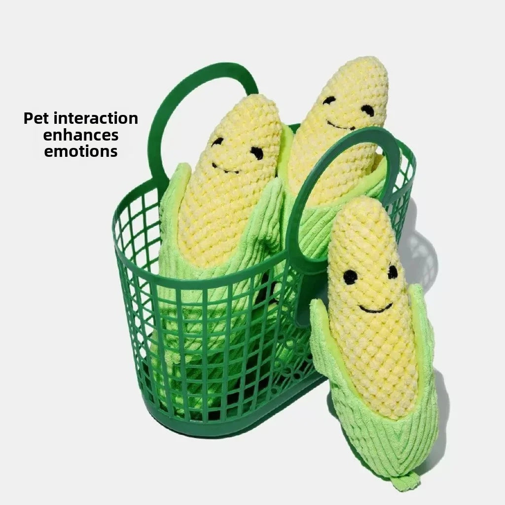 Broccoli Squeaky Plush Dog Toy – Chew, Clean & Play