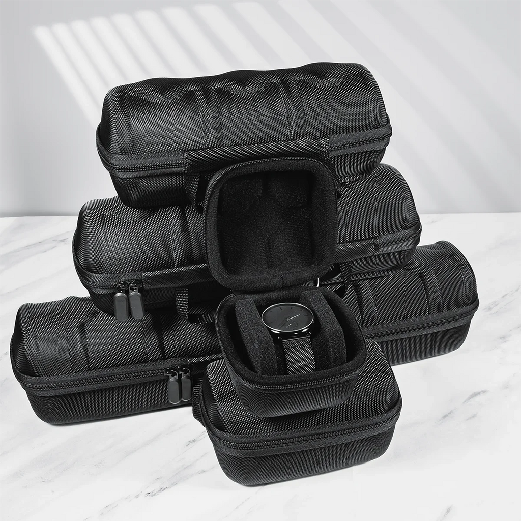 15-Slot Watch Case | Hard Shell Travel Organizer with Pillow Insert - Gift Ready (Black),suitable for smart watch storage Zpaxo