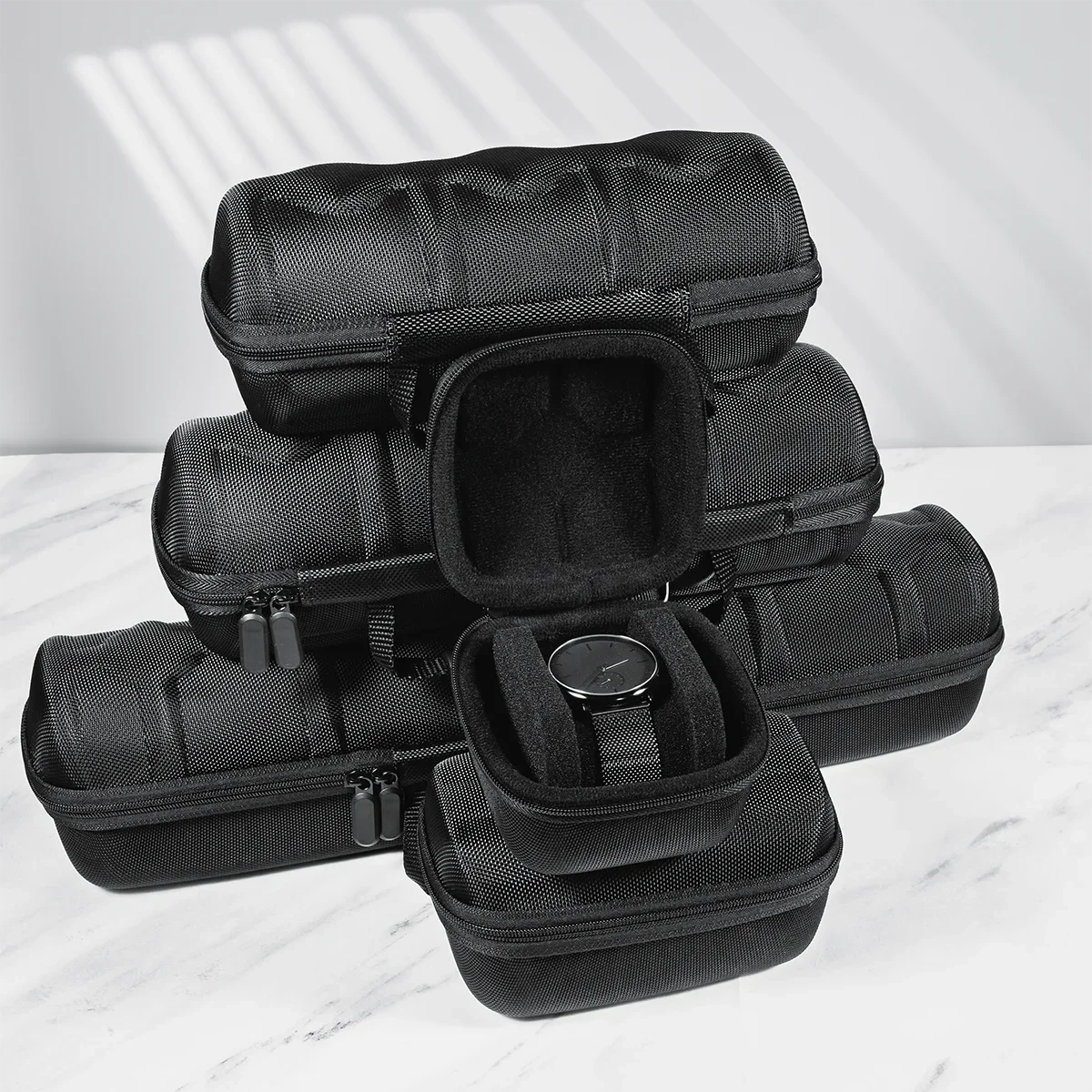 5-Slot Watch Travel Case – Portable Watch Box Organizer Watch Travel Case Zpaxo