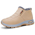 Outdoor Women Snow Boots Thickened Fluff Lined Cotton Shoes Women 2025 New Round Toe Couples Sneakers Leisure Warm Ankle Boots Zpaxo Khaki 41