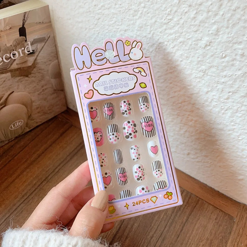 Cartoon Children Wearing Nails Cute Detachable Long Nail Sticker Zpaxo Style 01