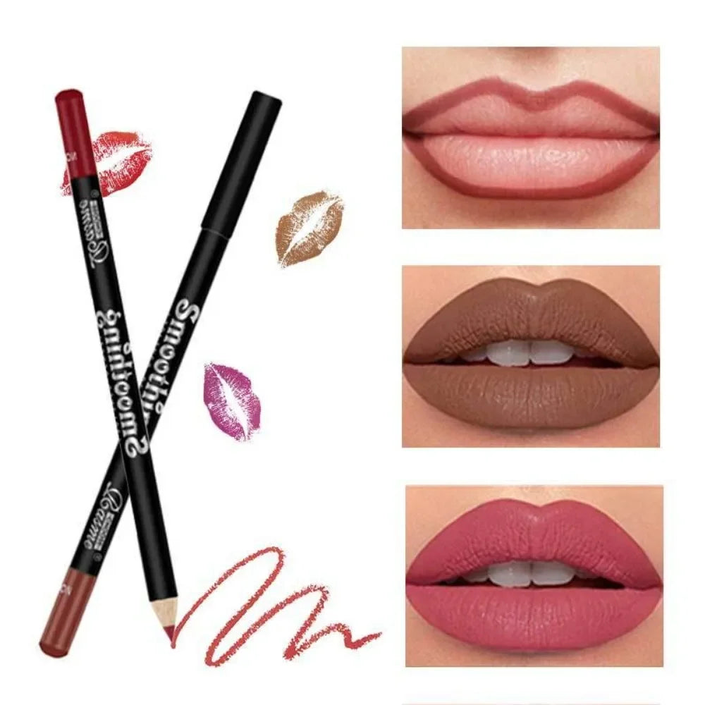 12 Nude Matte Lipstick Pencil Long-lasting Waterproof Lip Pigmented Zpaxo