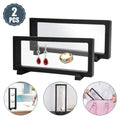 3D Floating Frame Coin Box Clear Jewelry Bracelet Display Stand Ring