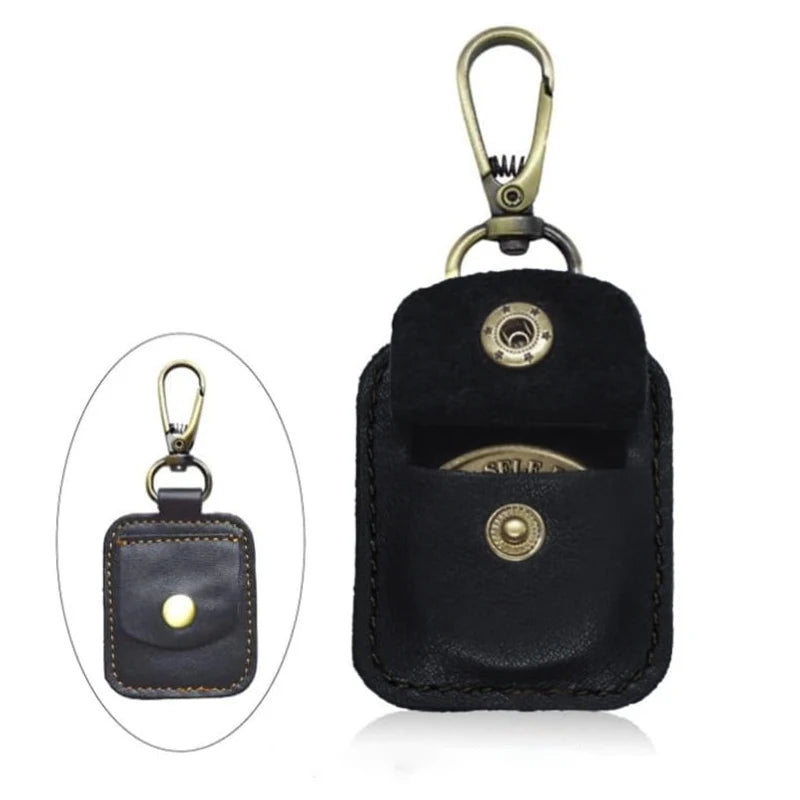 PU Leather Ring Holder Keychain Jewelry Travel Storage Box