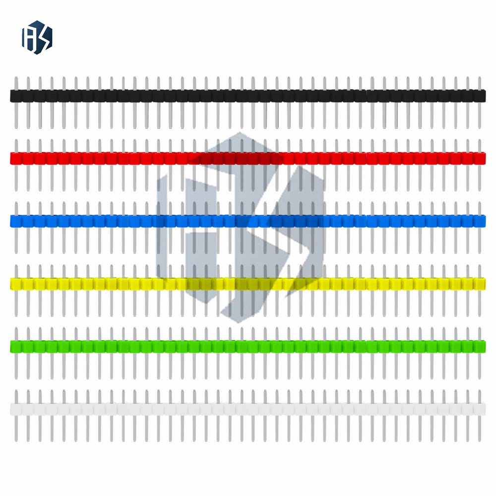 PCB Board Soldering Pin Header – 10pcs 40 Pin 2.54mm Breakable Strip, 10 Colorful Single Row Male Connectors Zpaxo