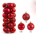 Hot 24Pcs 3/4/6cm Christmas Tree Balls Multicolor Xmas Ball Decorations Glitter Christmas Baubles Ornament Ball Party Home Decor Zpaxo Red 6CM