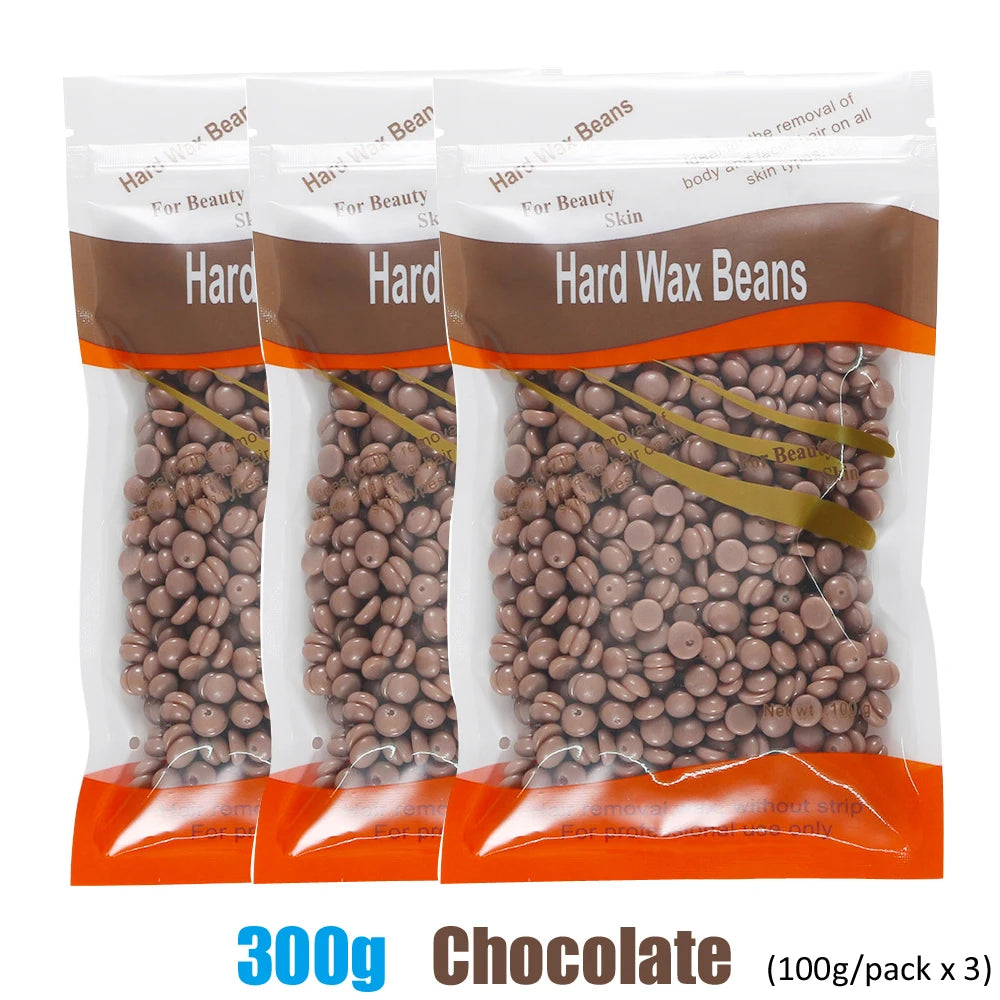 Hard Wax Beans Hair Removal – 500g/300g/50g Unisex Depilatory Wax Beans Zpaxo 300g-Chocolate