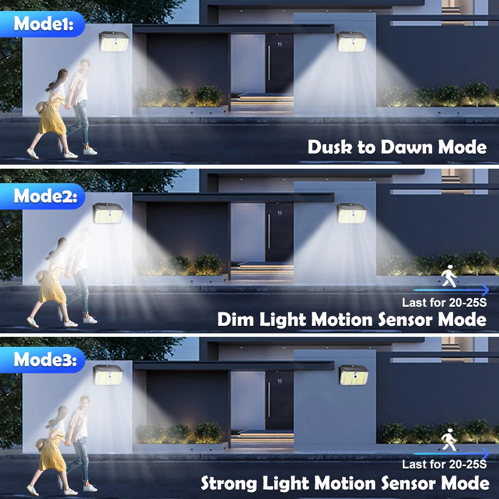Clip on Solar Lights Outdoor With Motion Sensor 268/418LED Solar Fence Lights Outdoor Waterproof Modes Portable Security Light Zpaxo