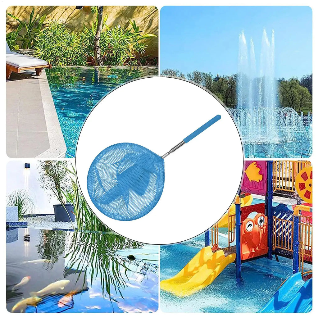 Pool Skimmer Net Telescopic Pole Stainless Steel Fishing Nets Kids