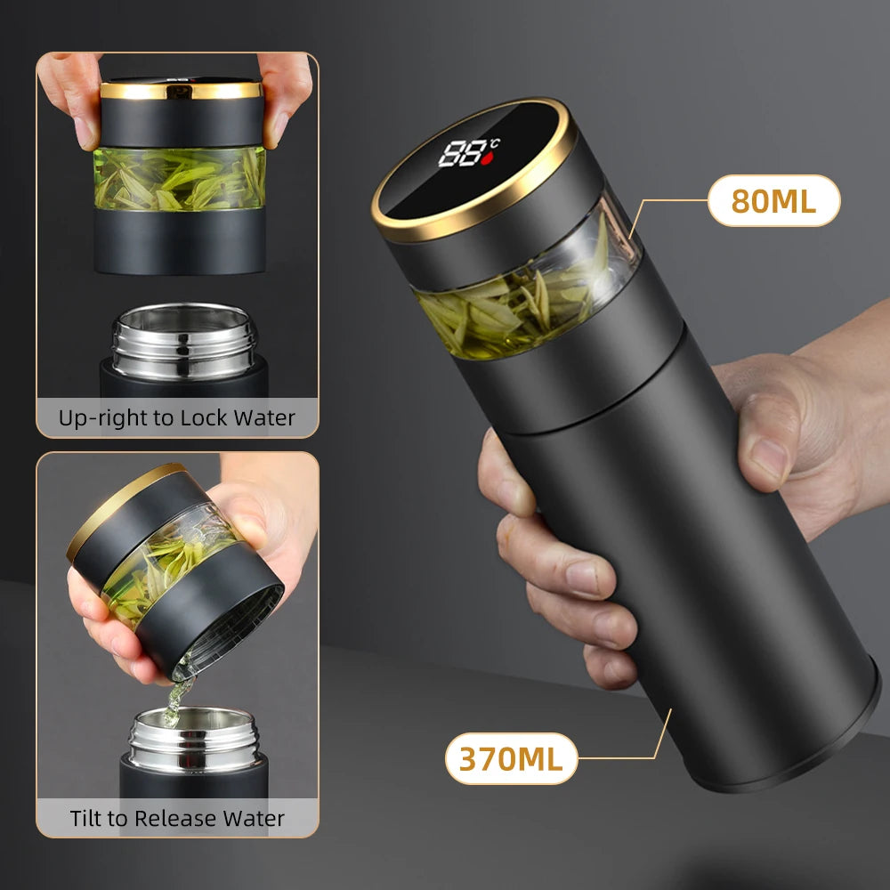 Portable LED Temperature Display Stainless Steel Thermoses Tea Vacuum