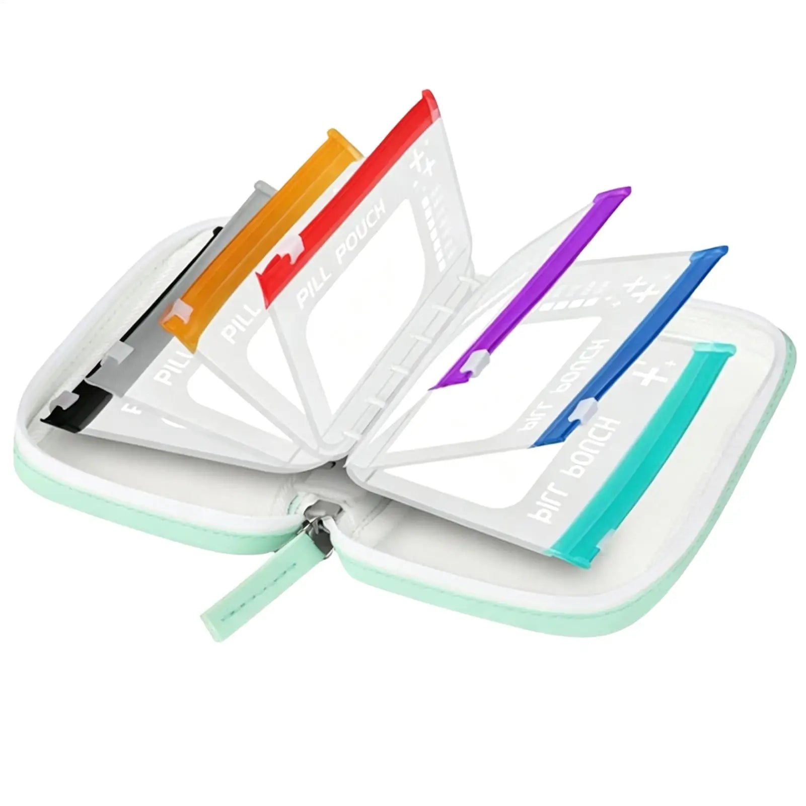 Pill Pouch Bags Waterproof Supplement Silicone Case 14 Compartments
