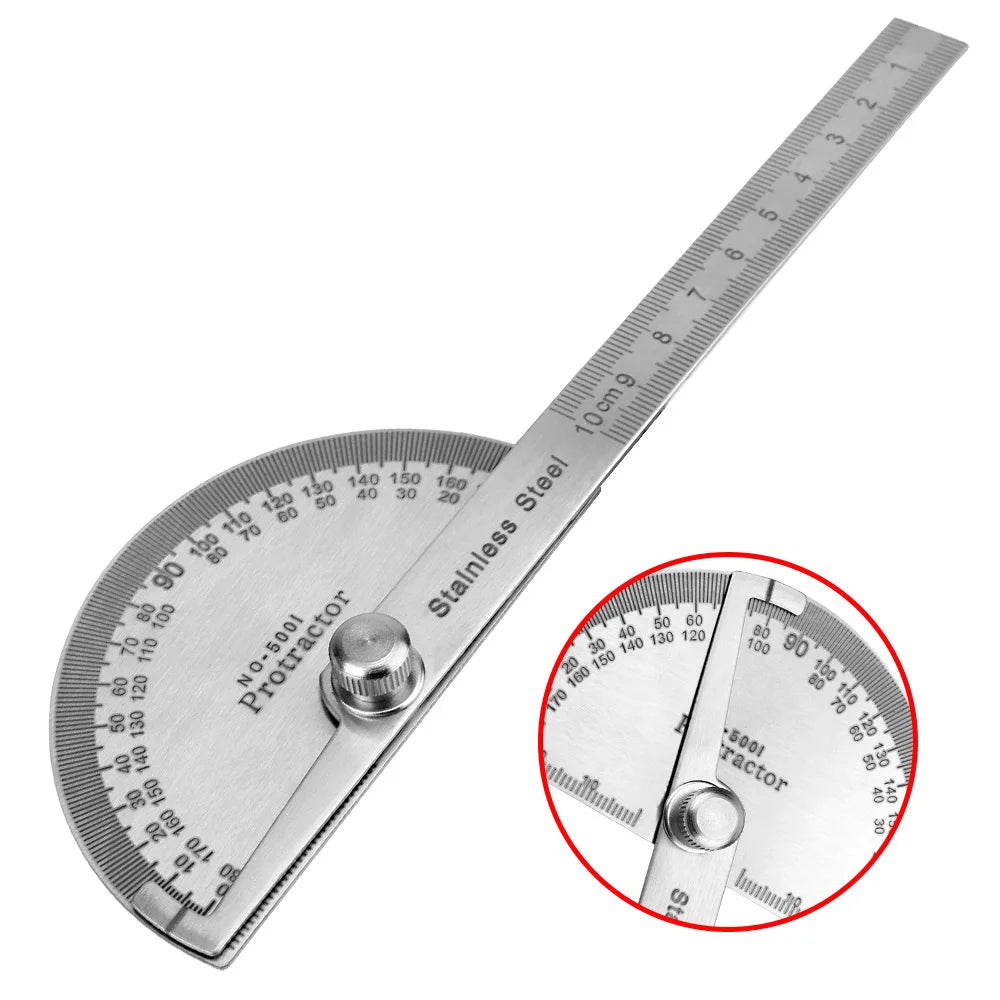 Metal Angle Finder 180 Degree Protractor Stainless Steel Woodworking