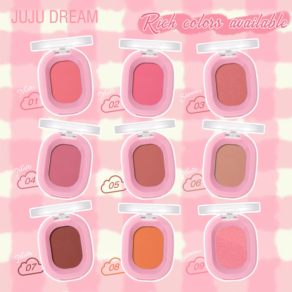 JUJu DREAM Flower Mist Blush Disc Monochrome Matte Powder Fine Flash Zpaxo