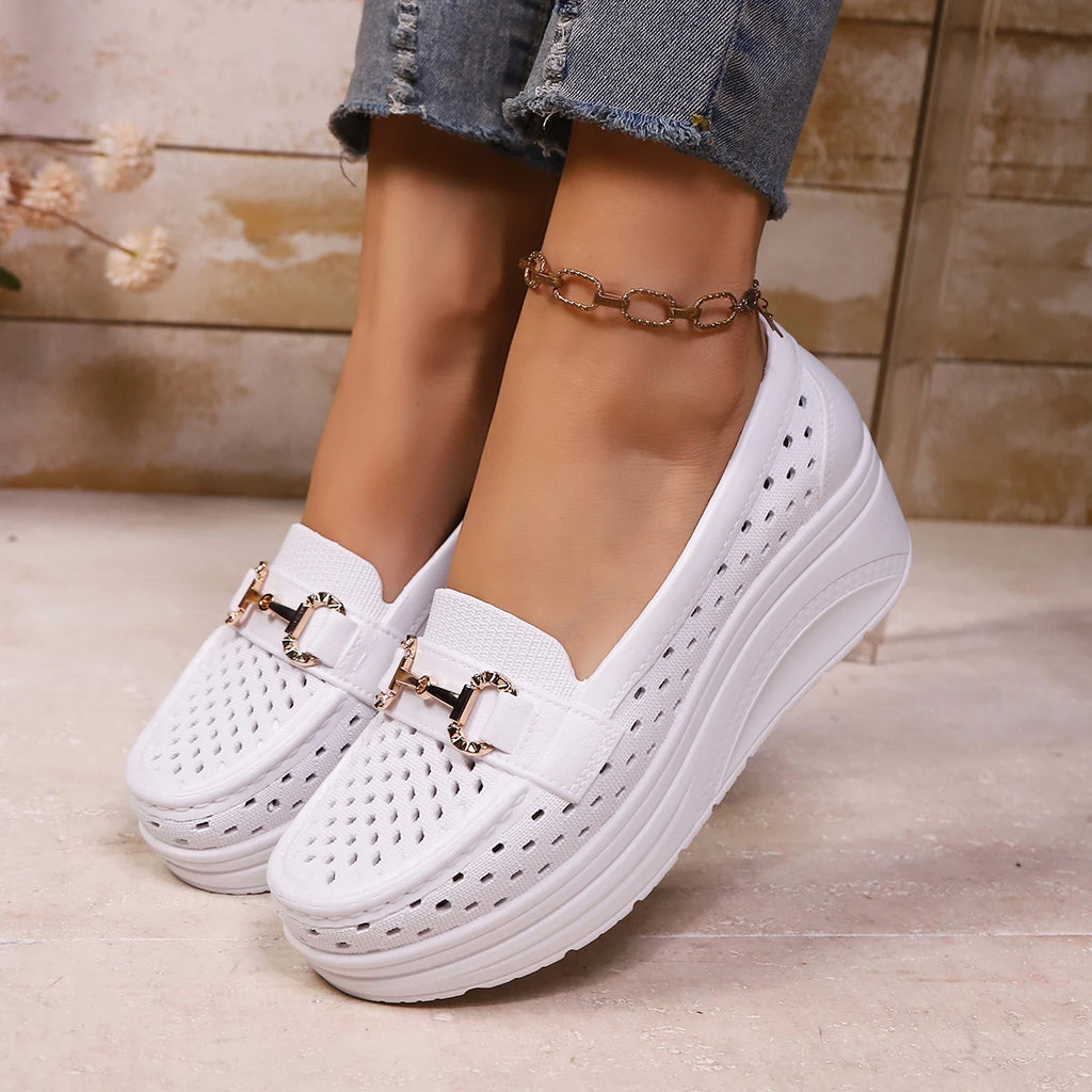 2025 New Women Sandals Fashion Breathable Wedge Shoes Summer Comfortable Sandals Thick-soled Non-slip Sports Shoes for Women Zpaxo