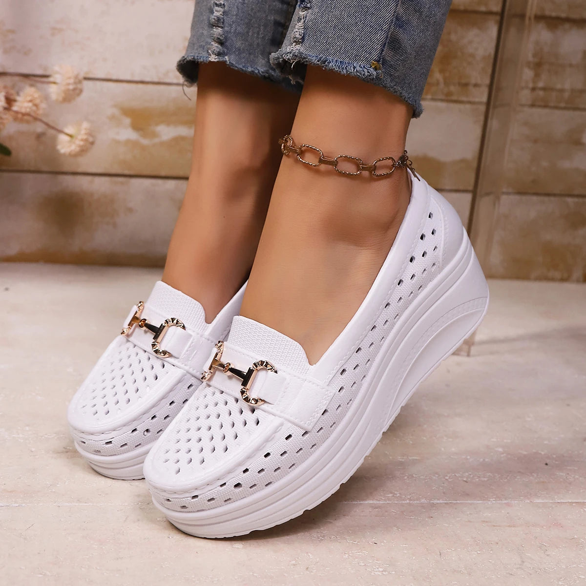 2025 New Women Sandals Fashion Breathable Wedge Shoes Summer Comfortable Sandals Thick-soled Non-slip Sports Shoes for Women Zpaxo