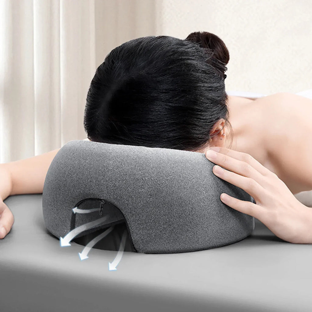 Face Down Pillow Desk Nap Pillow Prone Resting Comfort Memory Foam Ergonomics Home Massage Headrest for Beauty Salon Zpaxo