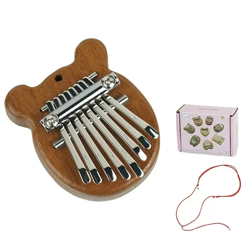 8-Key Mini Wood Kalimba Thumb Piano – Pendant Gift