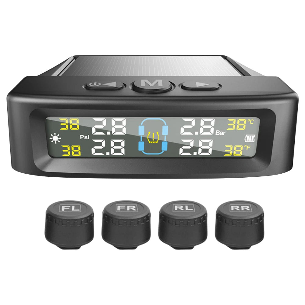 Tire Pressure Monitoring System 4 Sensors Monitor Universal TPMS Car