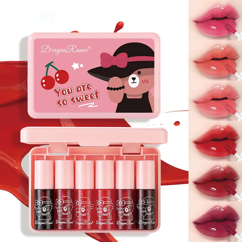 Matte Lip Gloss AB Two Sets Not Stained Cup Mouth Red Moisturizing Zpaxo D-6PCS