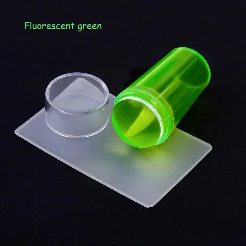 Nail Stamping Jelly Silicone Printing Polish French Tip Stamp Zpaxo Fluorescent green
