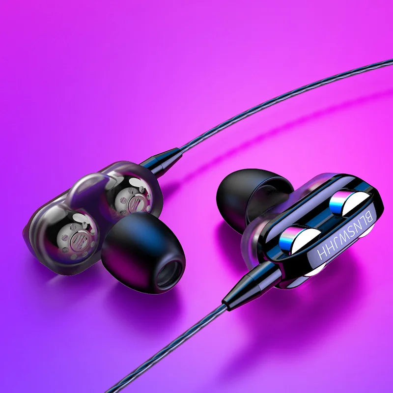 Wired Headphone Noise Canceling In-ear Sport Earphone Bass Stereo