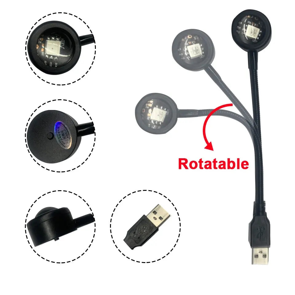LED USB Sunset Mood Lamp RGB Projector Neon Night Light Living Room Zpaxo