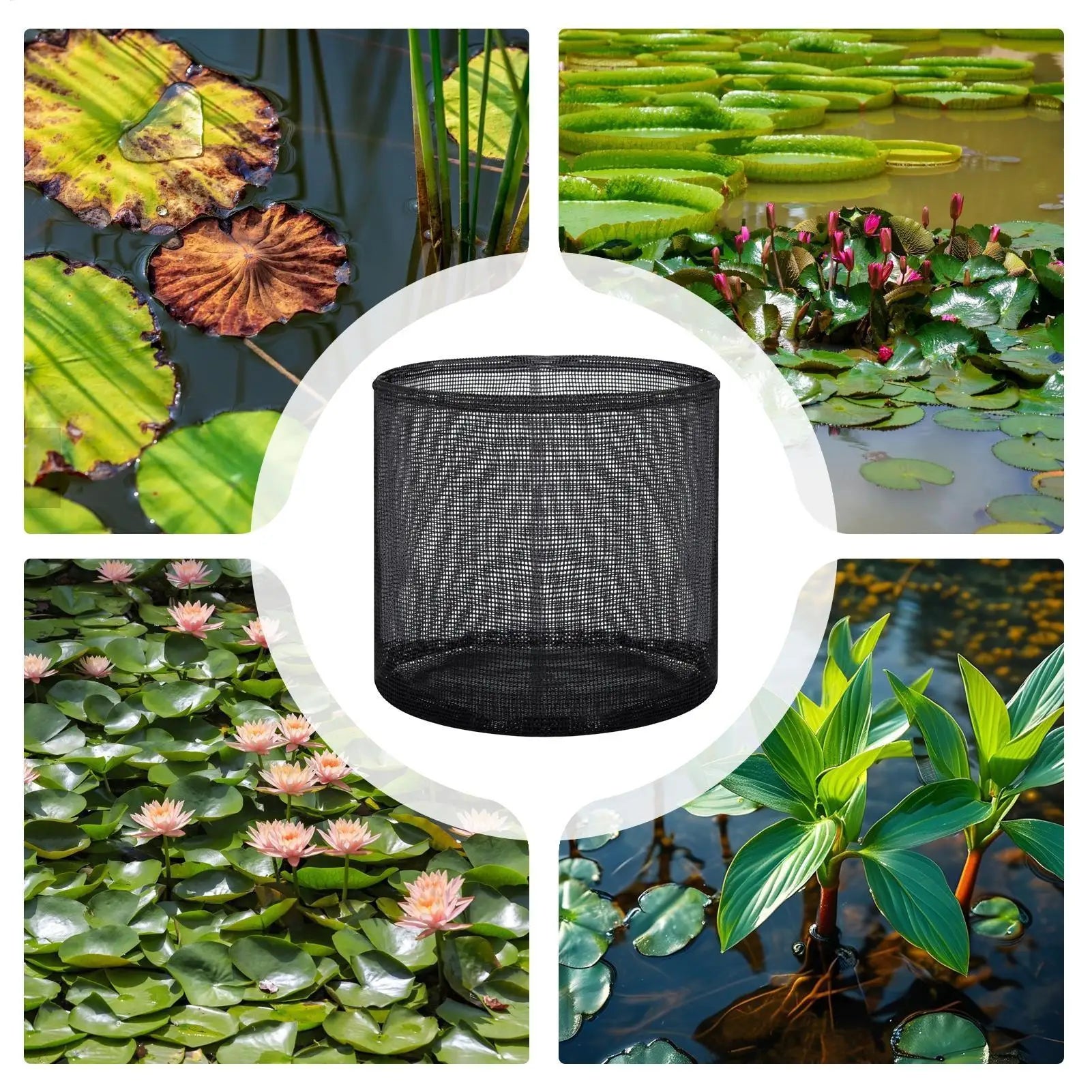 4-Pack Floating Aquatic Plant Baskets – Mesh Pond Planting Bags Aquatic Plant Basket Zpaxo