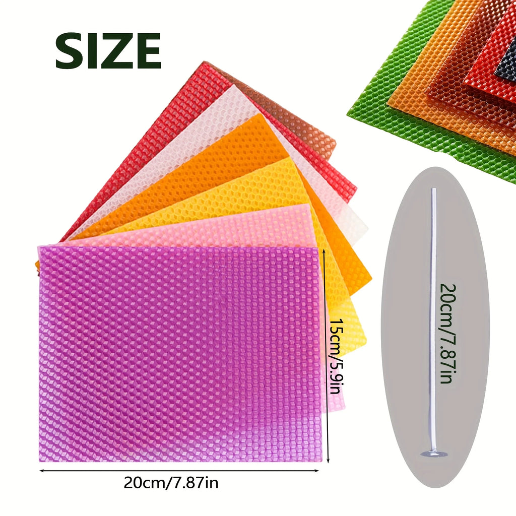 1 Set Beeswax Candle Making Kit, 12 Multicolor Sheets, 12 Colors and 50 PCS Candle Wicks, DIY Candle Rolling Supplies for DIY Zpaxo