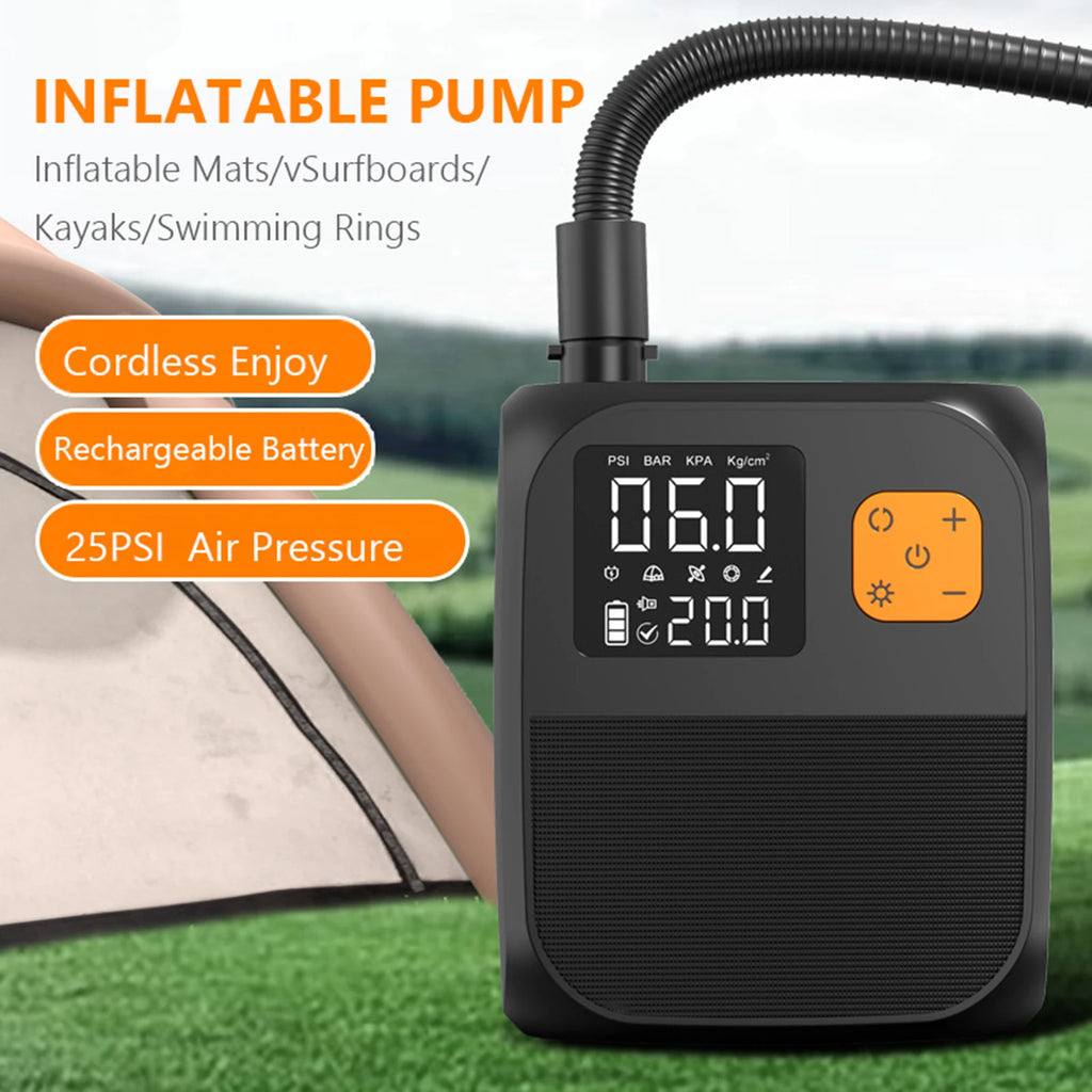 SUP Air Pump Rechargeable Electric Paddle Board 25PSI Portable