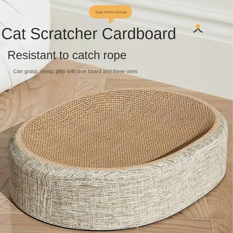 Oval Shaped Scratch Pad Cats Sisal Scratching Cat Bed Multipurpose
