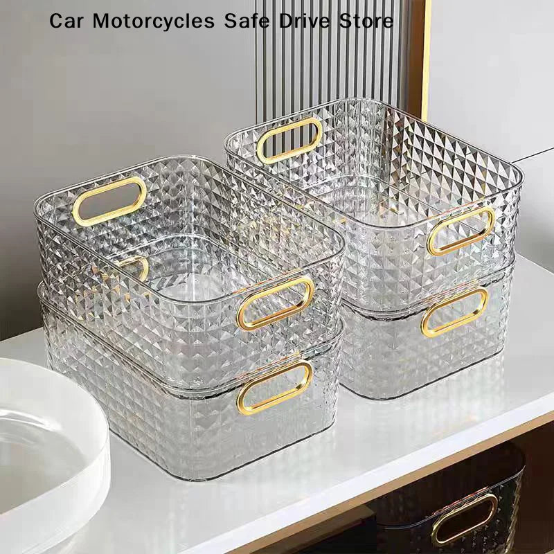 CMLarge Capacity Transparent Storage Box Cosmetic Container Plastic