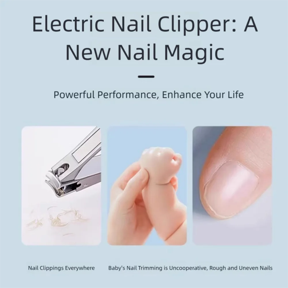 1 Electric Nail Grinder LED Light Automatic Trimmer Baby Adult Mini Zpaxo