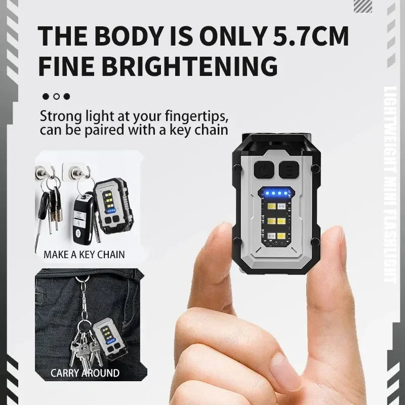 Magnetic COB LED Mini Keychain Flashlight – Rechargeable EDC Keychain Flashlight Zpaxo