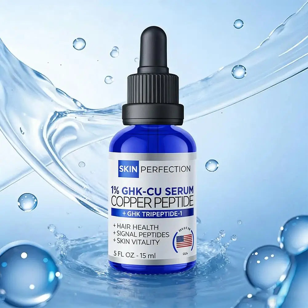 Multi Use GHK CU Copper Peptide Serum With Dropper For Face Hair And Scalp Nourishment Improves Skin Health Hair Scalp Condition Zpaxo