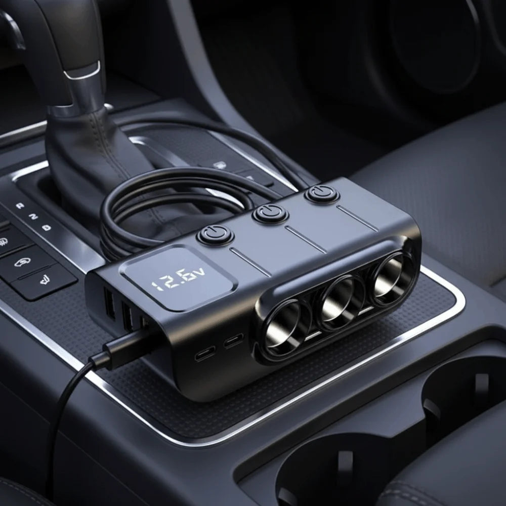 12V/24V Car Inverter Fast Charger Dual USB Car Socket Splitter LED Voltage Display Multi Ports Car Charger Adapter Dashcam Zpaxo