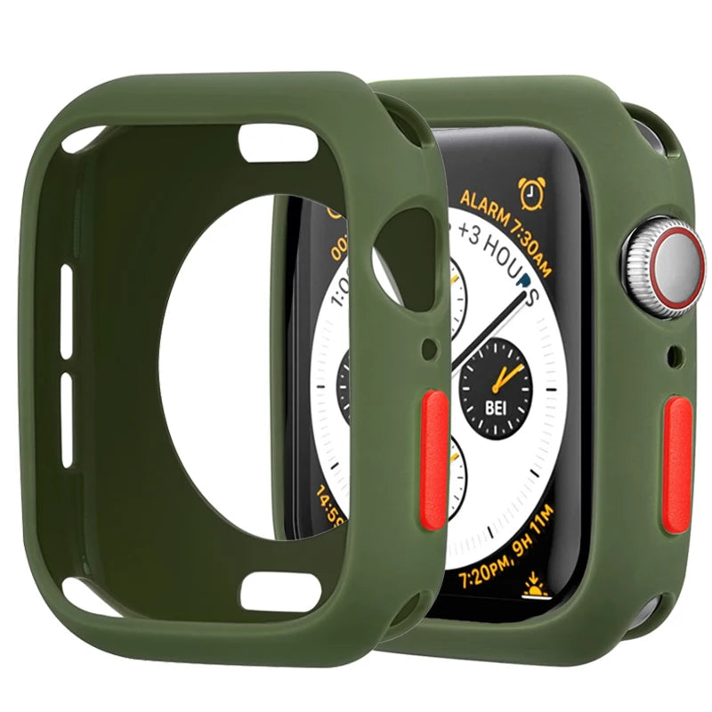 Silicone Case Apple Watch 9 8 7 6 5 4 Se Protection Shell Cover