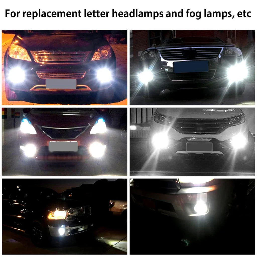 2Pcs H8/H11 Auto LED Fog Light Bulbs 660LM 6000K White Car Driving Running Lamp 12V Plug and Play Car Attachment Replacement Zpaxo
