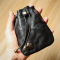 Vintage Vegetable-tanned Leather Wallet Pattern Gold Hardware