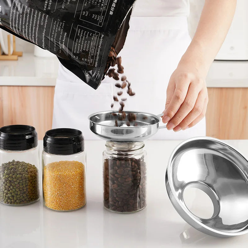 Stainless Steel Wide Mouth Funnel Canning Cup Jam Salad Dressing