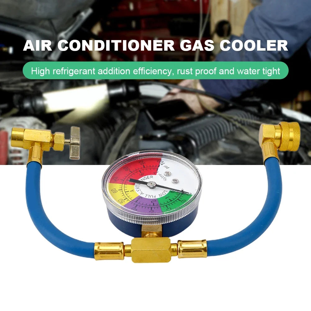 R134A Air Conditioner Gas Cooler Pressure Gauge Refrigerant Refill Zpaxo