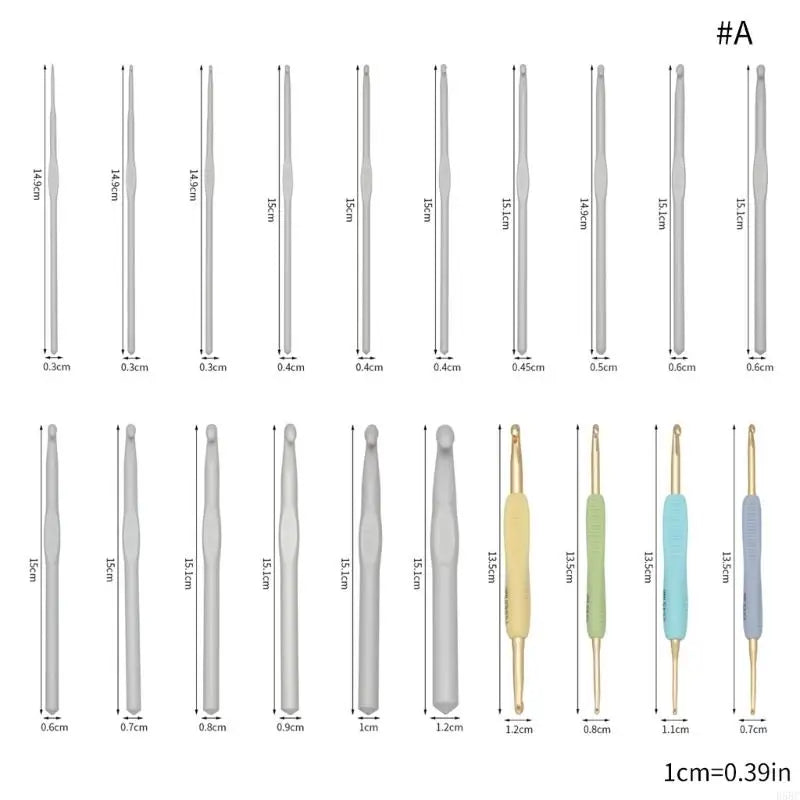 Double Head Knitting Needle Single Crochet Hook Ergonomical Crocheting