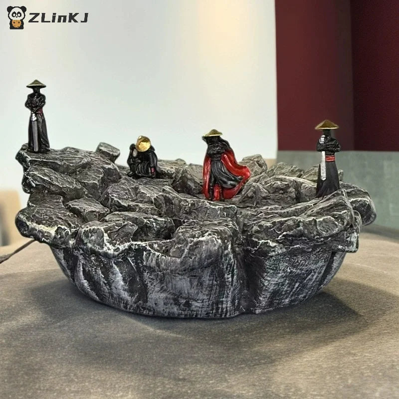 ▶4Pcs/set Resin Mini Figures Model Ancient Japanese Chinese Ninja Samurai Warrior Modeling Cool Miniature Car Decoration Gifts Zpaxo