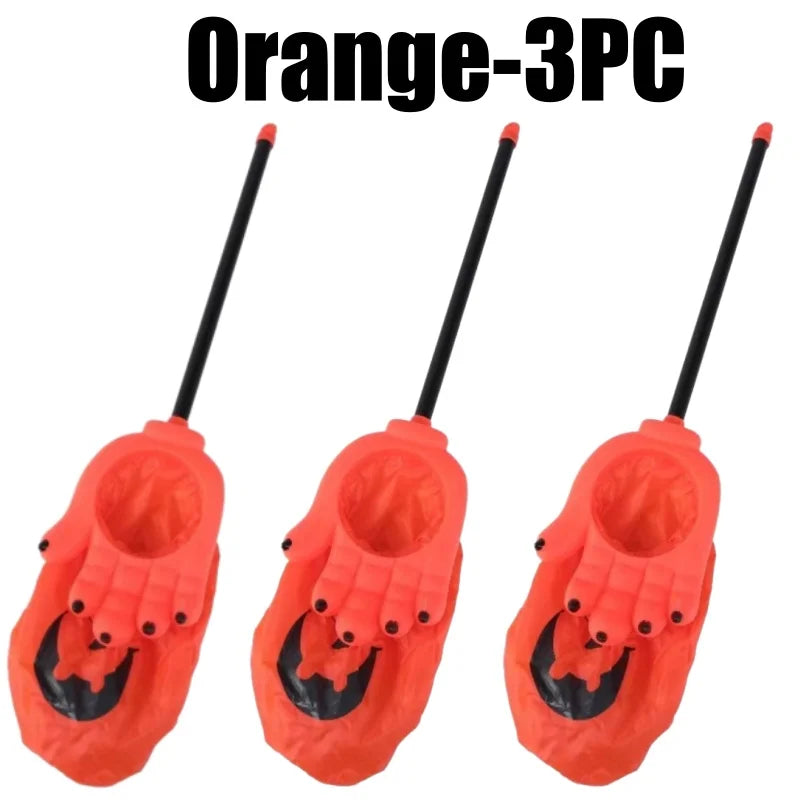 Spooky Halloween Candy Bags Skeleton Hand Pumpkin Shaped Pouches Zpaxo Orange-3PC Other