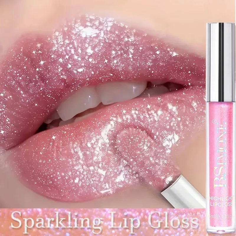 6 Colors Diamond Glitter Lip Gloss Makeup Metallic Shimmer Moist