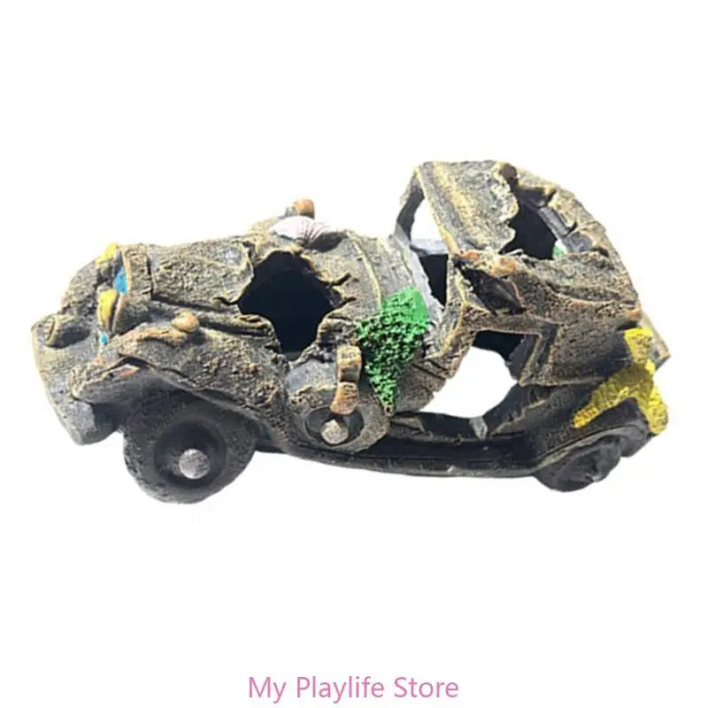 Resin Wrecked Car Ornaments DIY Fish Tank Artificial Aquarium