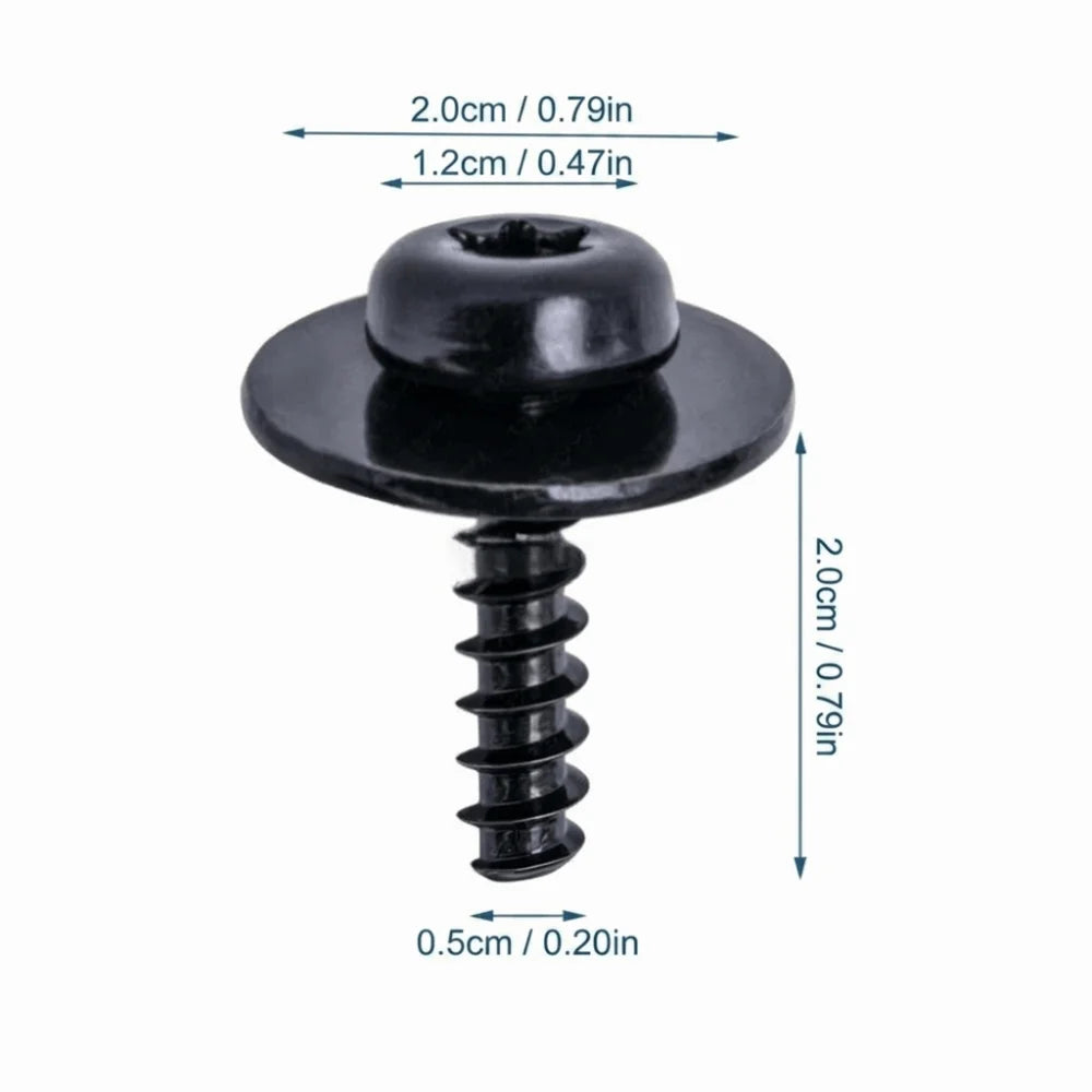 100pcs Durable Material Car Underbody Engine Cover Panels Screws Sturdy Material Rust Resistance Screws with Grommet Clips Zpaxo